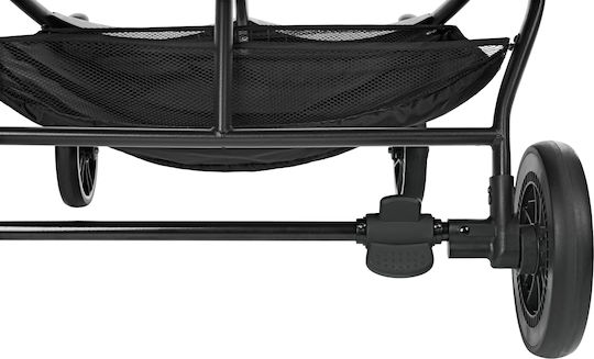 Kikka Boo Happy 2 Verstellbar Doppelter Kinderwagen Geeignet für Neugeborene Schwarz