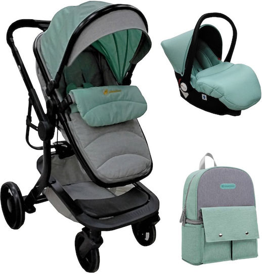 Beboulino Aveiro Бебешка количка 3 в 1 Grey Mint