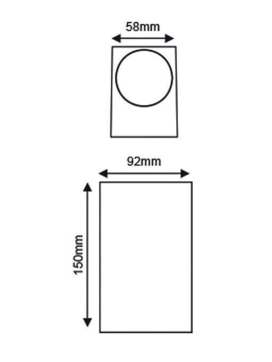 Aca SL8111 Wall-Mounted Outdoor Spot GU10 IP65 Double Beam