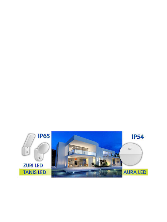 Vivalux Tanis Επιτοίχια Εξωτερική Πλαφονιέρα LED IP65 15W με Φυσικό Λευκό Φως