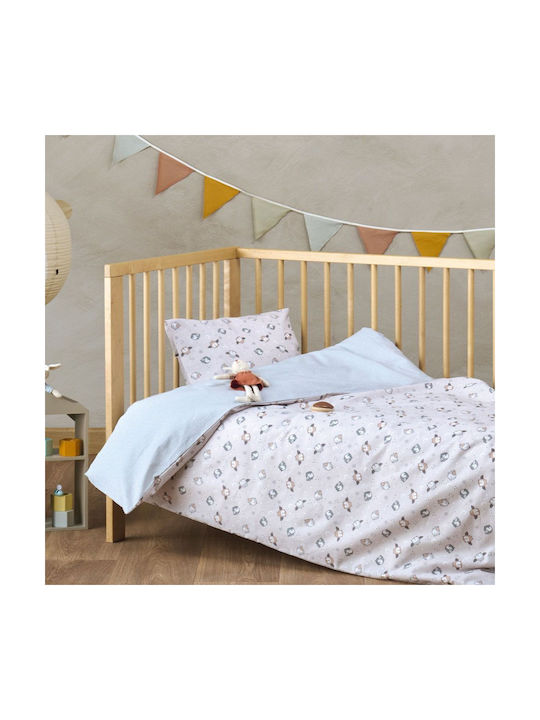 Kentia Baby Duvet Cover Set With Pillowcase Duviri Cielgrey Gray 100x140cm