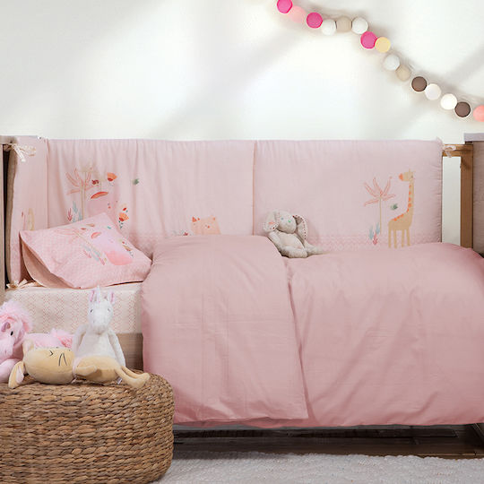 Nef-Nef Homeware Бебешка Долна Калъфка Basic Pink 110x150см.
