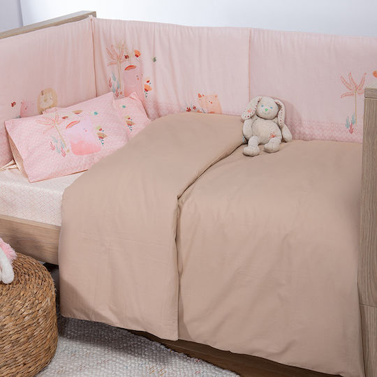 Nef-Nef Homeware Бебешка Долна Калъфка Basic Pink 110x150см.