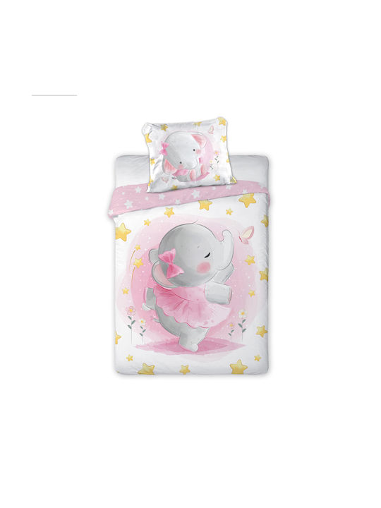 Viopros Set Cearceaf Pentru Bebeluși Cu Față De Pernă Tina Roz 100x135cm Viopros Set Cearceaf Pentru Bebeluși Cu Față De Pernă Tina Roz 100x135cm