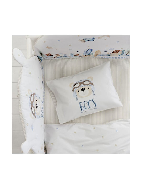Nima Baby Duvet Cover Set With Pillowcase Boy's World Blue 110x145cm
