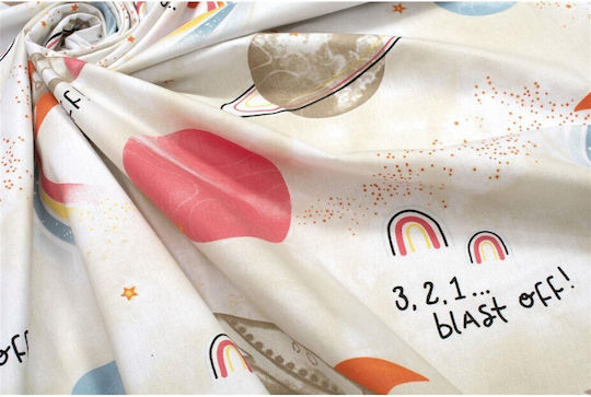 Dimcol Baby Duvet Cover Spaceship 186 Beige 120x160cm