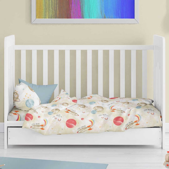 Dimcol Baby Duvet Cover Spaceship 186 Beige 120x160cm