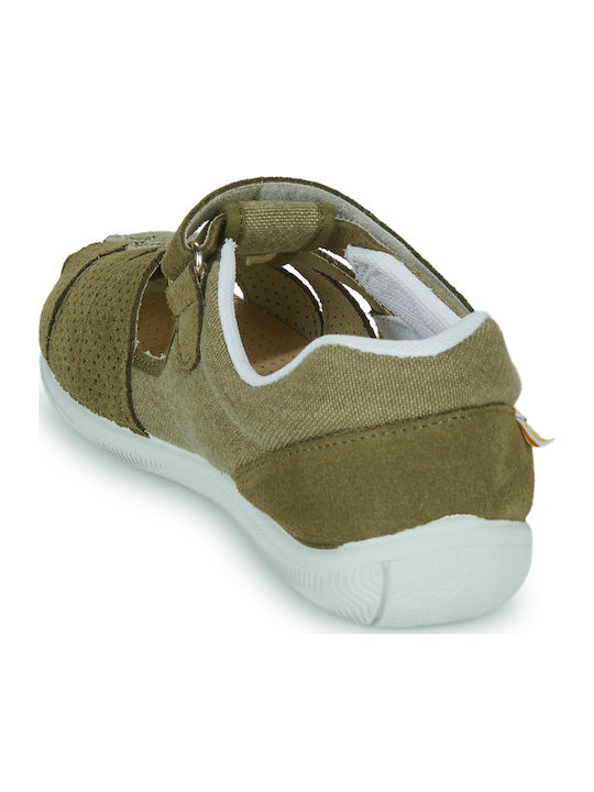 Citrouille Et Compagnie Kindersandalen Grün mit Bügel- und Schleifenverschluss