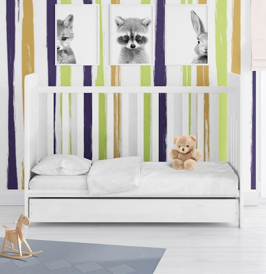 Dimcol Бебешка Долна Калъфка Solid 491 White 120x160см.