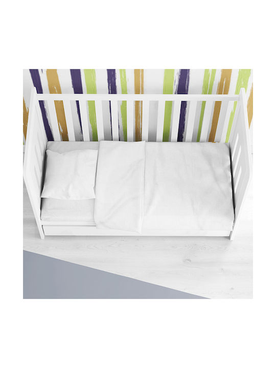 Dimcol Βρεφική Παπλωματοθήκη Solid 491 White 120x160εκ.