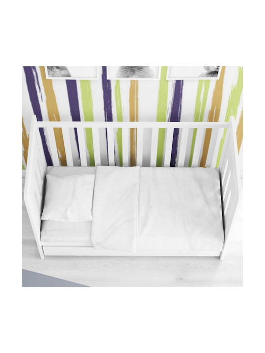 Dimcol Βρεφική Παπλωματοθήκη Solid 491 White 120x160εκ.