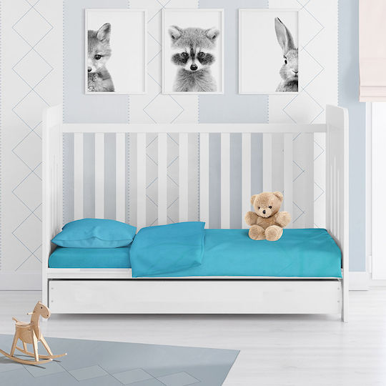 Dimcol Baby Duvet Cover Solid 493 Turquoise 120x160cm