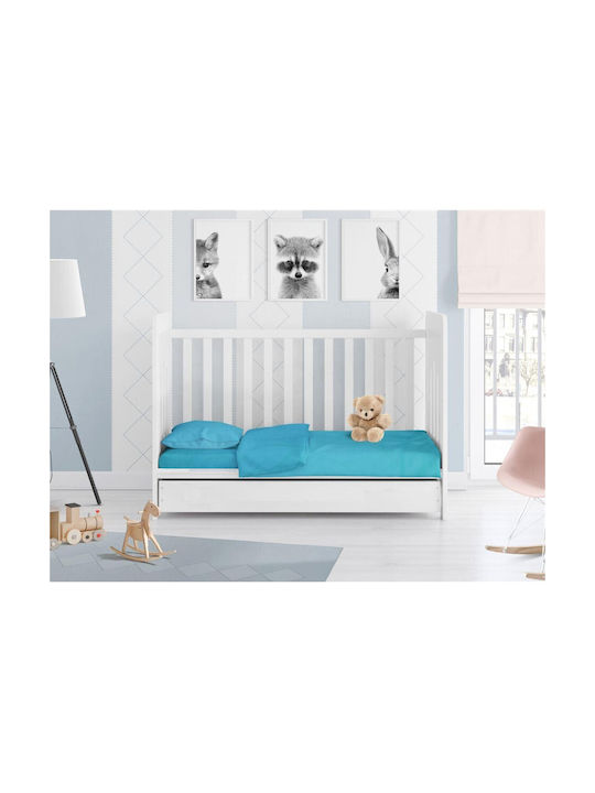 Dimcol Baby Bettbezug Solid 493 Turquoise 120x160cm.