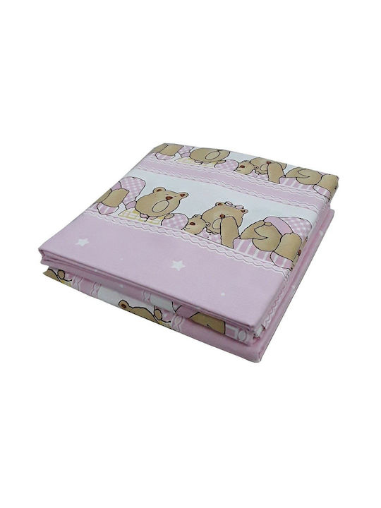 Beboulino Baby Duvet Cover Sleepy Bear Pink 100x130cm