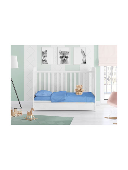 Dimcol Бебешка Долна Калъфка Solid 498 Sky Blue 120x160см.