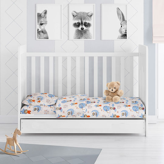 Dimcol Baby Duvet Cover Reach the Stars 191 Sky Blue 120x160cm
