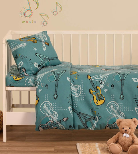 Melinen Baby Bettbezug Petrol 110x160cm.