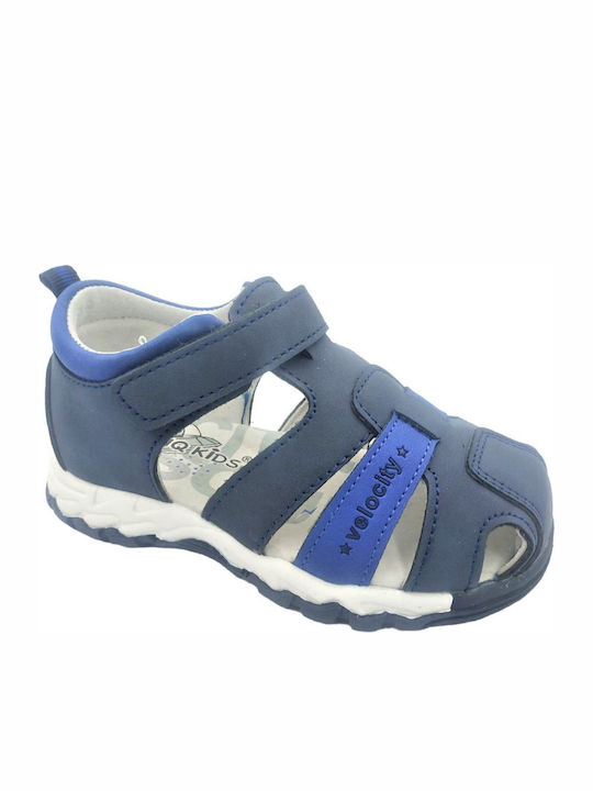 Iq Kids Zaxos-170 Blue Anatomic Boys Soft Sole Sandal Blue