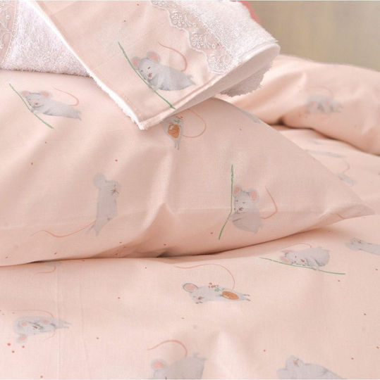 Rythmos Baby Duvet Cover Set With Pillowcase Jerom Pink 110x160cm