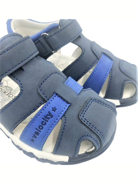 Iq Kids Zaxos-170 Blue Anatomic Boys Soft Sole Sandal Blue