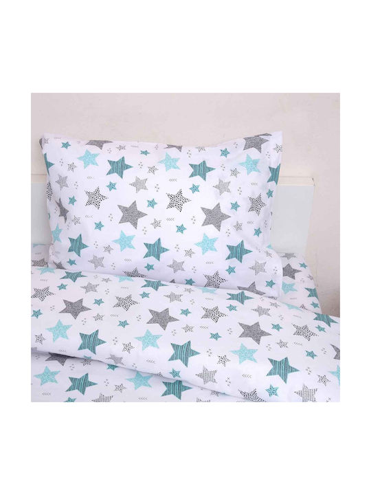 Viopros Set Baby Duvet Cover with Pillowcase Seirios White 120x160cm