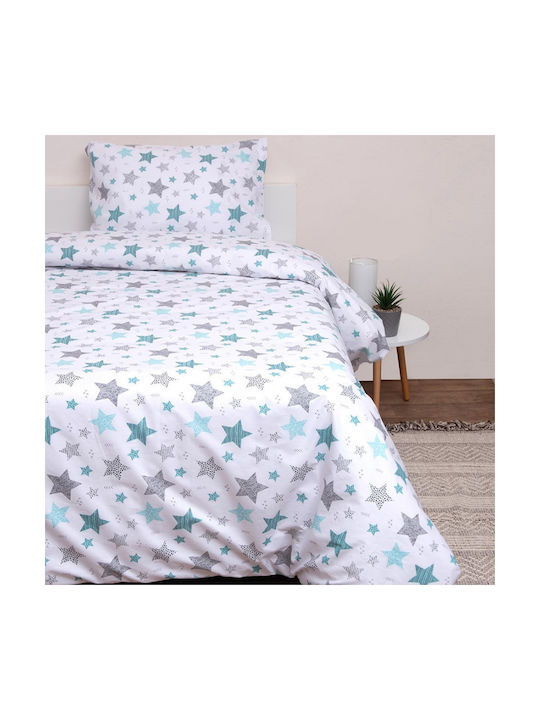 Viopros Set Baby Duvet Cover with Pillowcase Seirios White 120x160cm
