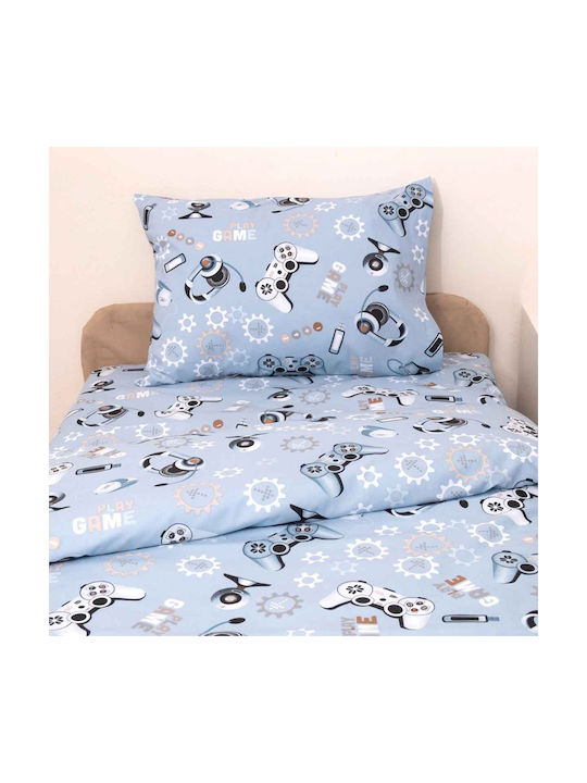 Viopros Baby Bettbezug Set mit Kissenbezug Blue 120x160cm.
