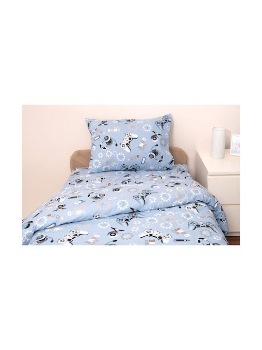 Viopros Baby Bettbezug Set mit Kissenbezug Blue 120x160cm.