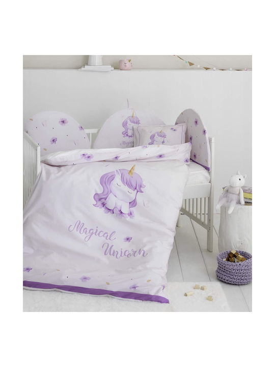 Nima Baby Duvet Cover Set With Pillowcase Magical Unicorn Lilac 110x145cm