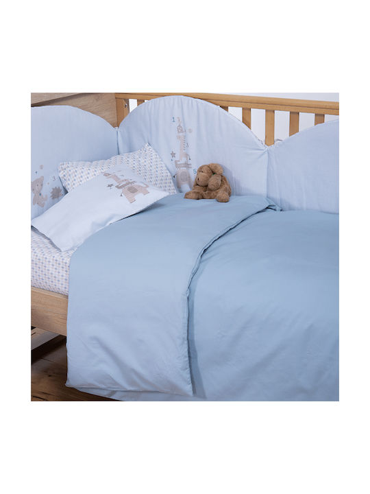 Nef-Nef Homeware Baby Duvet Cover Basic Light Blue 110x150cm