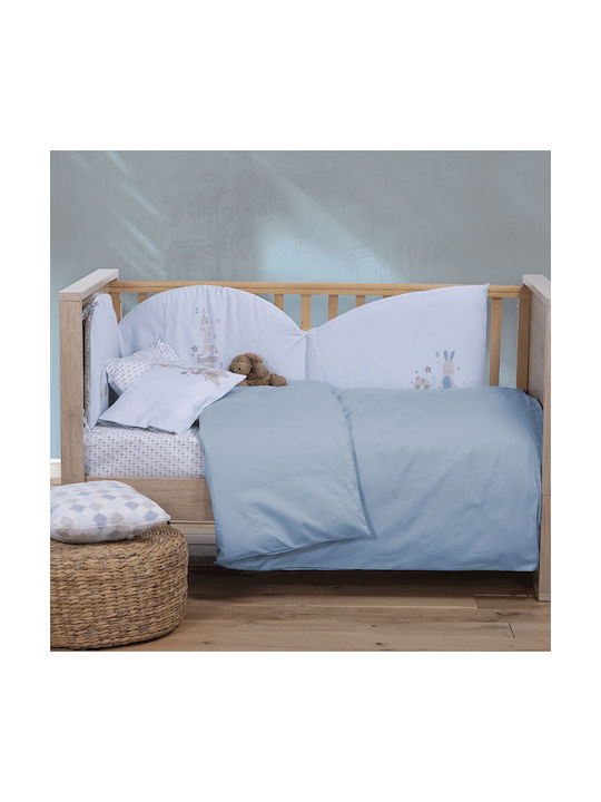 Nef-Nef Homeware Baby Duvet Cover Basic Light Blue 110x150cm