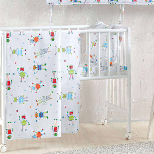 Rythmos Baby Duvet Cover Set With Pillowcase Robot Chat Multicolour 110x160cm
