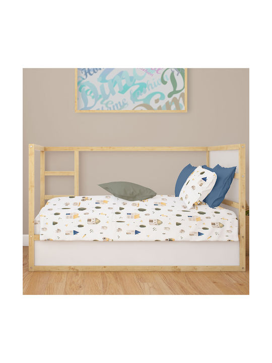 24home.gr Baby Duvet Cover White-green 120x160cm