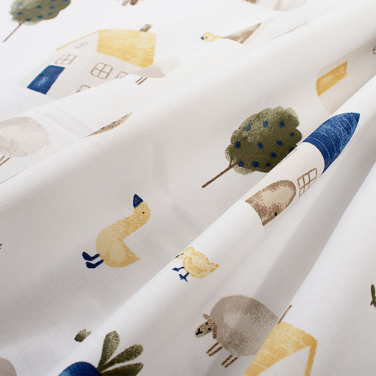 24home.gr Baby Duvet Cover White-green 120x160cm