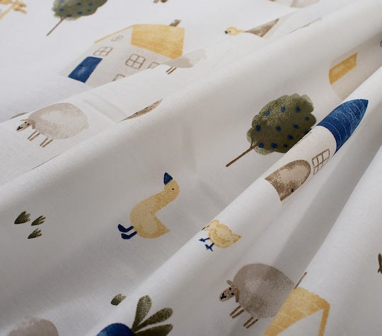 24home.gr Baby Duvet Cover White-green 120x160cm