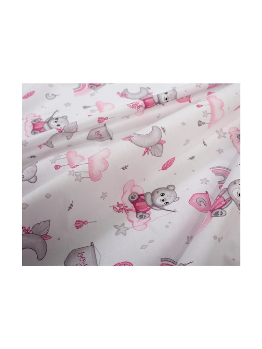 24home.gr Baby Duvet Cover Cloudy Bear White-Pink 120x160cm