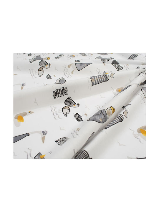 Dimcol Βρεφική Παπλωματοθήκη Bebe White-grey 120x160εκ.