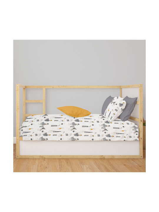 Dimcol Baby Duvet Cover Bebe White-grey 120x160cm