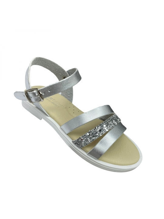 Smart Kids Παιδικά Ανατομικά Πέδιλα Κορίτσι Glitter White Silver Sir332