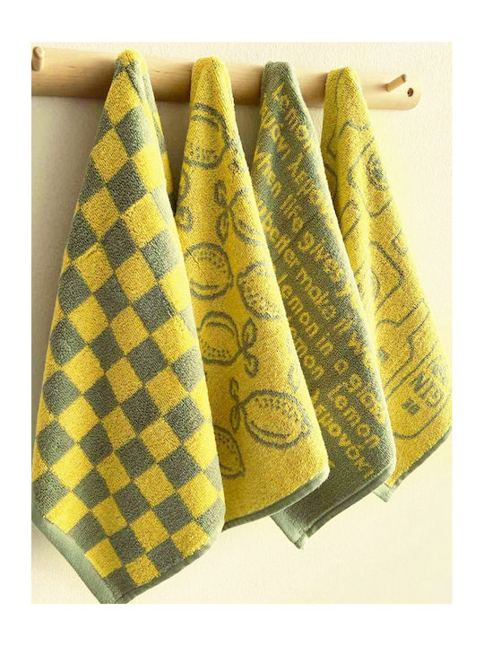 Palamaiki Jack100 Towel from 100% Cotton in Green Color 40x60cm 4pcs
