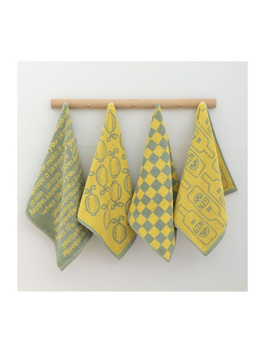 Palamaiki Jack100 Towel from 100% Cotton in Green Color 40x60cm 4pcs