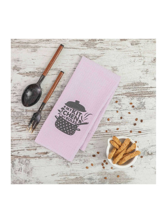 Borea Waffle Digital Print Ποτηρόπανο από 100% Βαμβάκι σε Μπλε Χρώμα 50x70cm