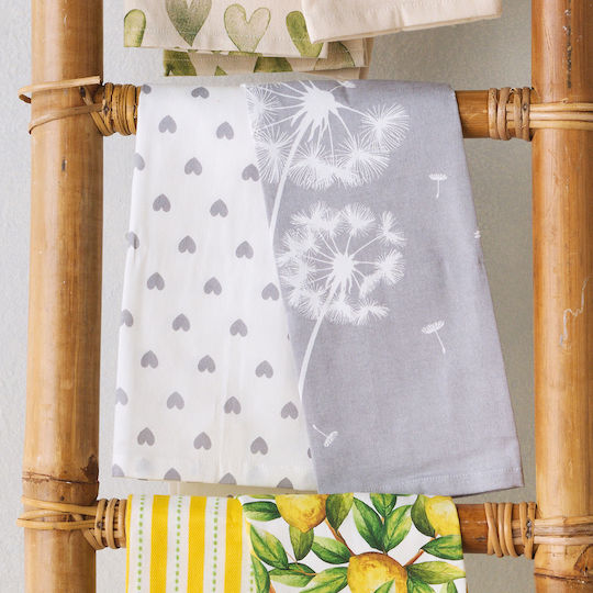 Kentia Fazzy Towel from 100% Cotton in Gray Color 40x60cm 2pcs