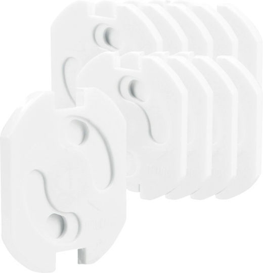 FreeOn Capac de protecție pentru priză Montaj simplu din Plastic în Culoare Alb 10buc