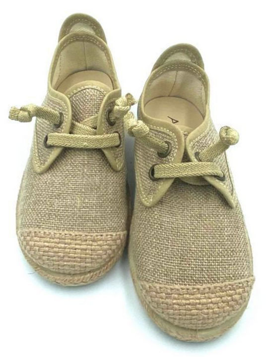 Alegria Παιδικές Espadrilles mit Schnürsenkeln Beige
