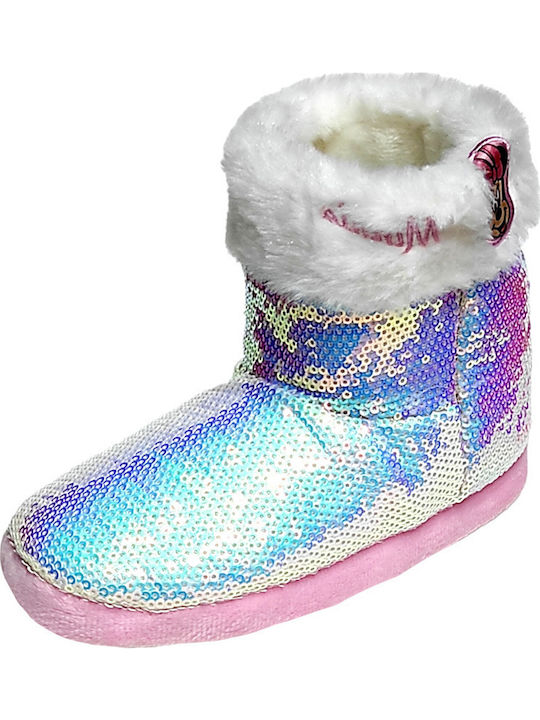 Παντοφλα Κλειστη Κοριτσι Disney Minnie 004586 Ασημι 28-35