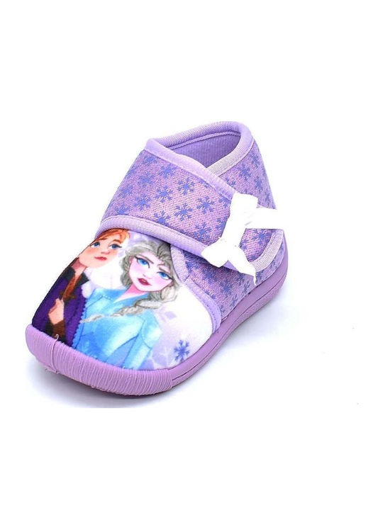 Frozen Girls Kids Velcro High Houseshoes Fz011253-llc Λιλά