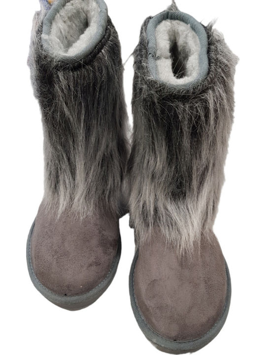 Girls' Ankle Boots Icon 265-80 Gray Faux Fur External Fur