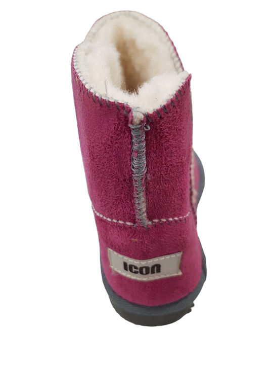 Girls' Ankle Boots Icon 255-10 Fuchsia with Buttons