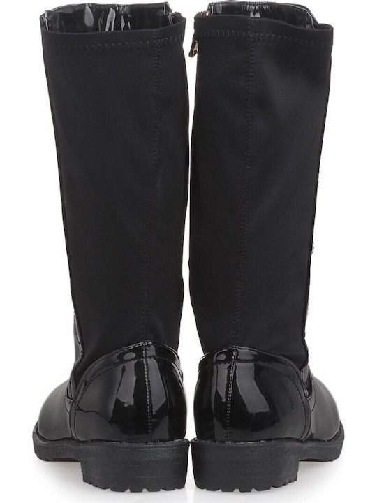 Adam's Shoes Cizme Copii din Lac cu Fermuar Negre